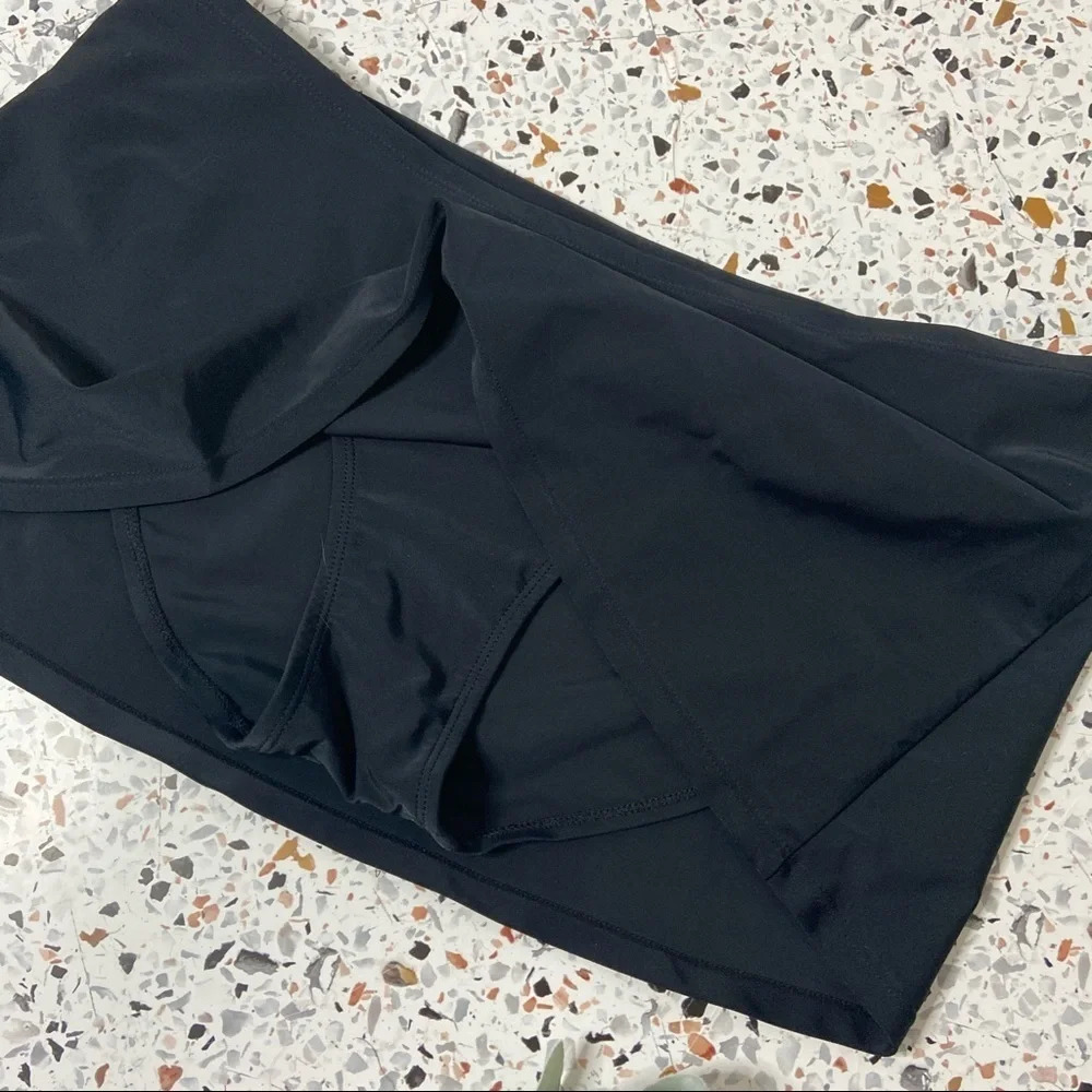 FRENCH RIVIERA | Retro Swim Skirt Minimalist Swimsuit Skort Bottoms Size 12 - Picture 2 of 7